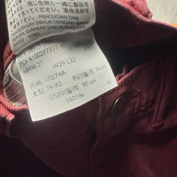 Levi's Women's Straight Leg Jeans - Burgundy - Picture 5 of 7